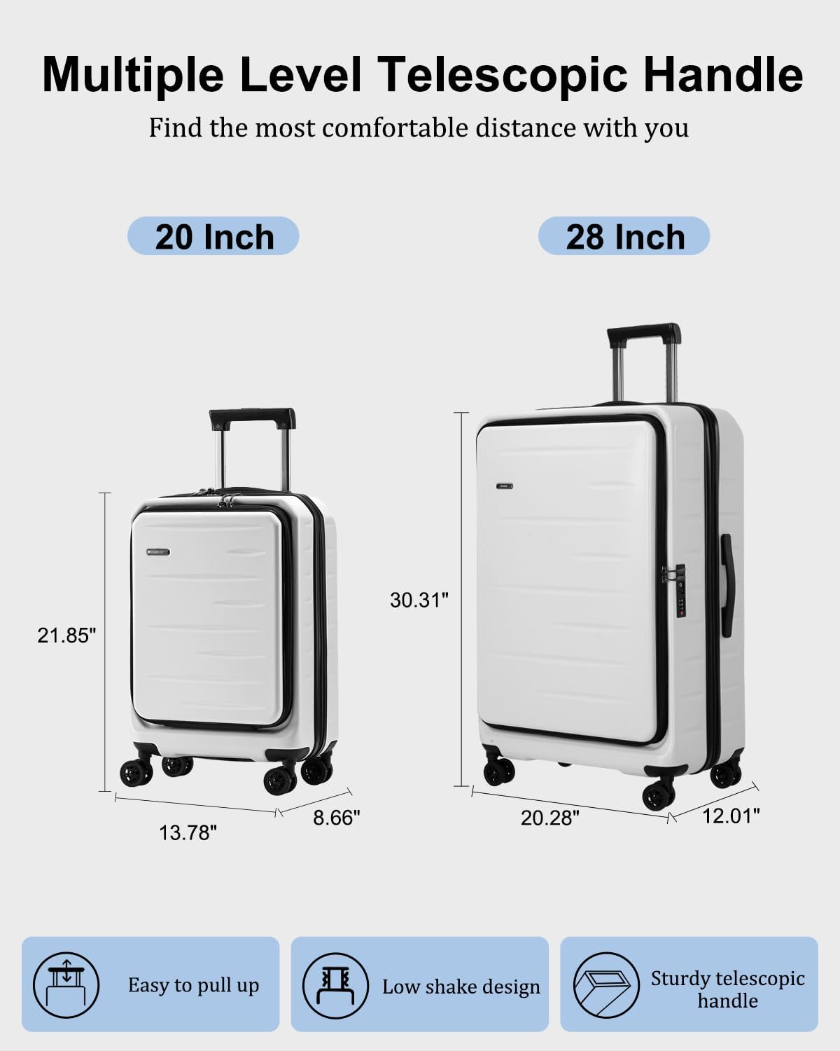 20 Inch Carry On Luggage and Expandable 28 Inch Checked Luggage with Spinner Wheels