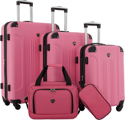 Chicago Hardside Expandable Spinner Luggage, Hot Pink, 5 Piece Set