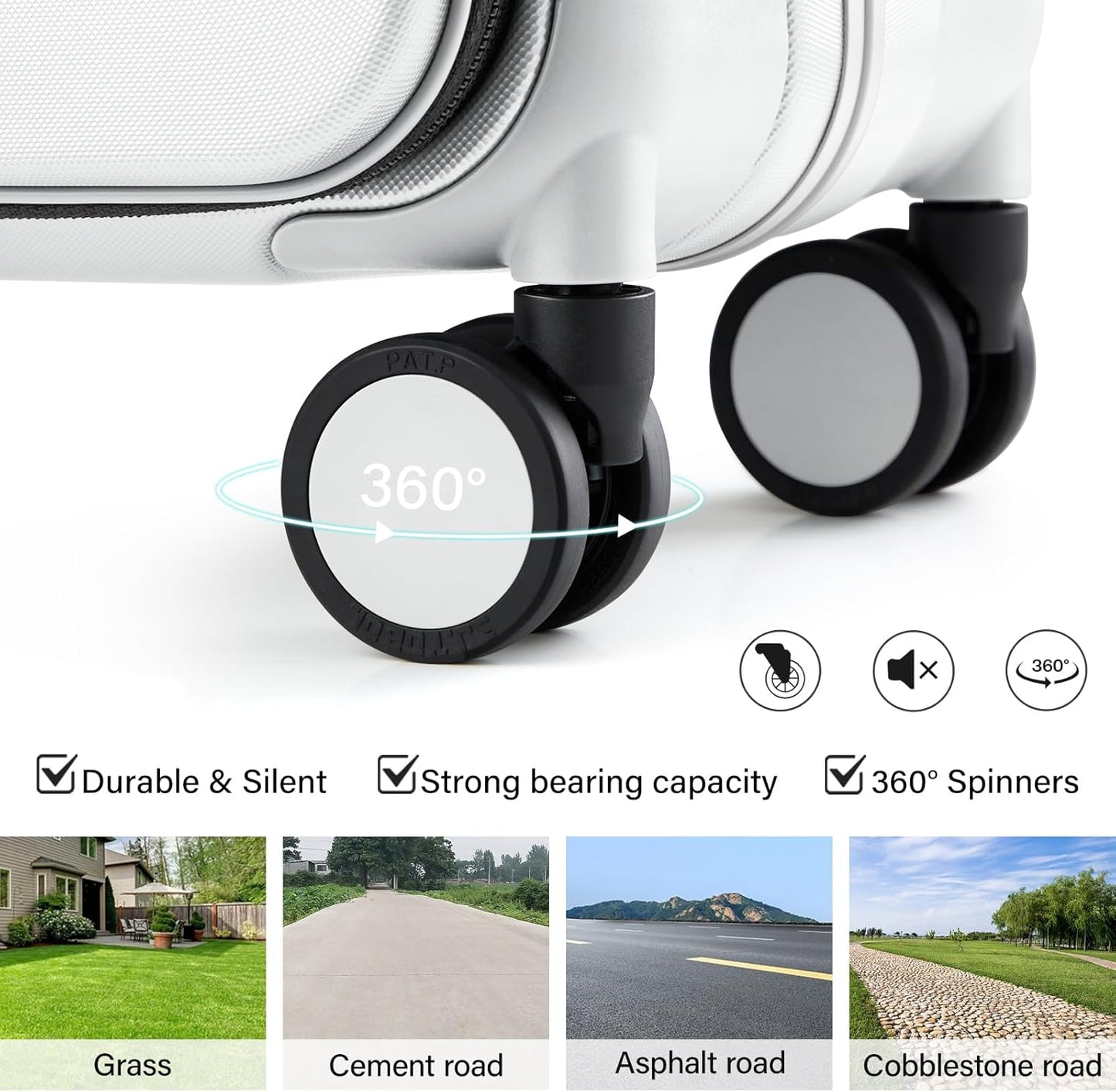 20 Inch Zipperless Aluminum Frame Wide Handle Luggage
